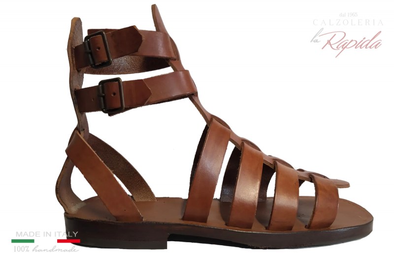 Sandali Medievali da Donna alla schiava in pelle e cuoio